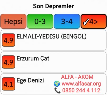 4.9 Büyüklüğündeki Deprem Korkuttu 