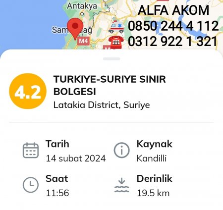 Suriye Sınırımızda Deprem Meydana Geldi 