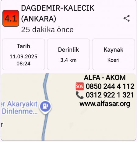 Ankara Kalecik'te Deprem Meydana Geldi